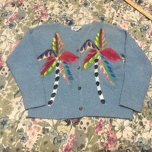 Victoria hand painted palm tree sweater